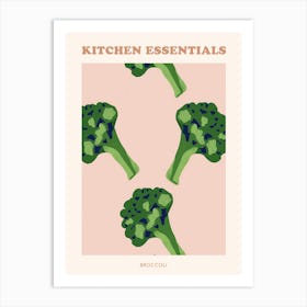 Broccoli Pink & Green Pattern 1 Poster Art Print