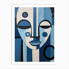 Blue Face 4 Art Print