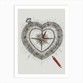 Heart Compass 15 Art Print