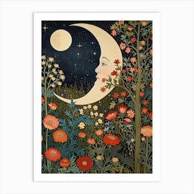 William Morris Moon In The Garden 1 Art Print