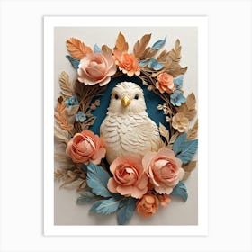 Bird In A Wreath 17 Art Print