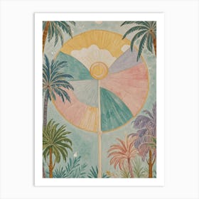 Palm Tree Pastel Abstract Art Print