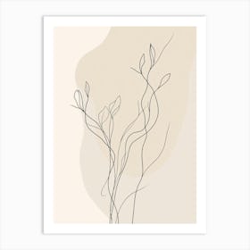 Simple Line Drawing Of A Flower Art Print