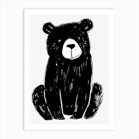 B&W Black Bear Art Print