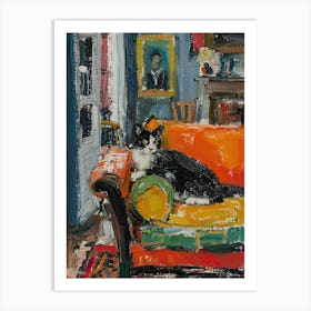 Cat In Cozy Room Art Print