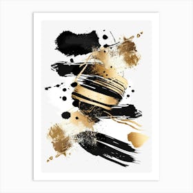 Gold And Black Abstract Painting 24 Art Print