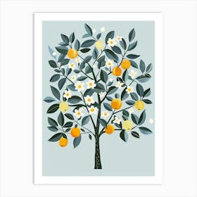 Apple Tree Flat Illustration 1 Art Print