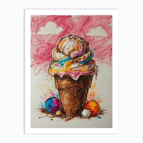 Ice Cream Cone 74 Art Print