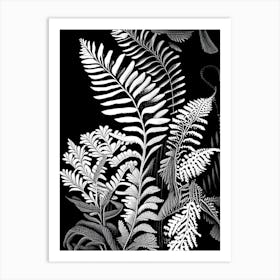 Maidenhair Spleenwort Linocut Art Print