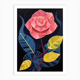 Rose 3 Hilma Af Klint Inspired Flower Illustration Art Print