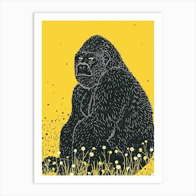 Yellow Mountain Gorilla 1 Art Print
