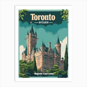 Toronto: Vintage Casa Loma Poster Art Print