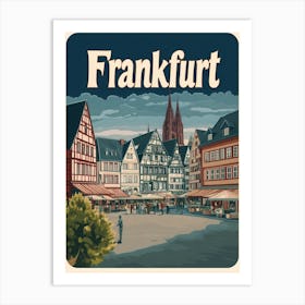 Aihrgdesign A Classic 1960s Travel Poster For Frankfurt Art Print