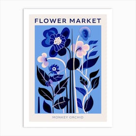 Blue Flower Market Poster Monkey Orchid 2 Art Print
