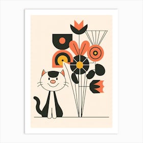 Cat In A Vase Art Print