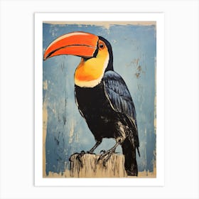 Toucan, Woodblock Animal Drawing 3 Art Print