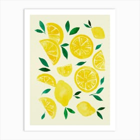 Watercolor Lemons Art Print