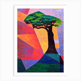 Montezuma Cypress Tree Cubist Art Print