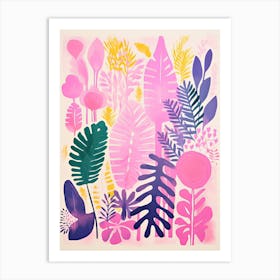 Colourful Botanical Risograph Style 34 Art Print