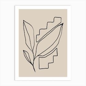 Leaf Line Drawing Art Print