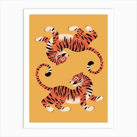 Tiger Twins In Marigold Art Print