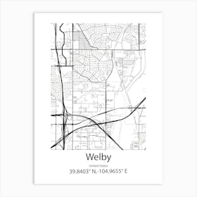 Welby,United States Minimalist Map Poster