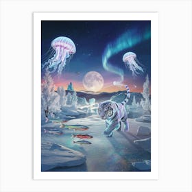 A Journey Beyond the Ice A Dreamlike South Pole Setting Art Print