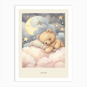 Sleeping Baby Bear Cub 2 Nursery Poster Art Print