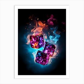 Dice In Fire Stock Photo Art Print