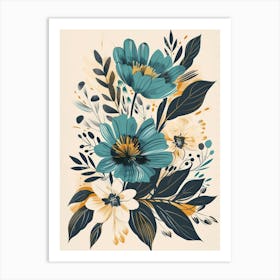 Blue Flowers 64 Art Print