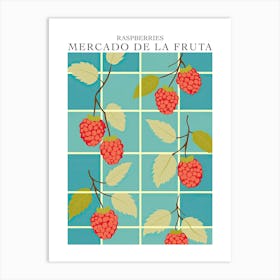 Mercado De La Fruta Raspberries Illustration 8 Poster Art Print