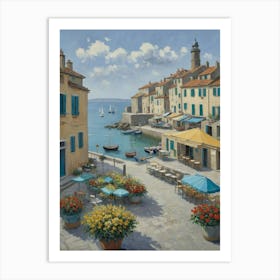 Summer'S Day Quiet Harbor Reflections Art Print