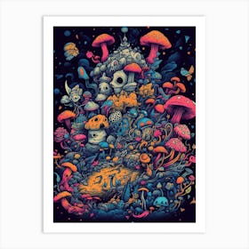 Psychedelic Mushrooms 1 Art Print