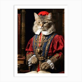 Royal librarian cat 3 Art Print