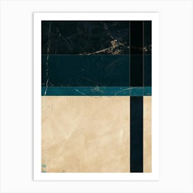 Abstract Retro Blue Art Print