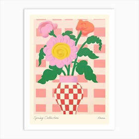 Spring Collection Roses Flower Vase 4 Art Print