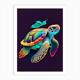 Hawksbill Sea Turtle (Eretmochelys Imbricata), Sea Turtle Tattoo 1 Art Print