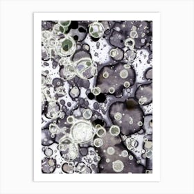 Alcohol Ink Abstraction Gray Space Art Print