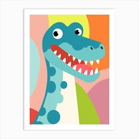 Colourful Dinosaur Plateosaurus 6 Art Print