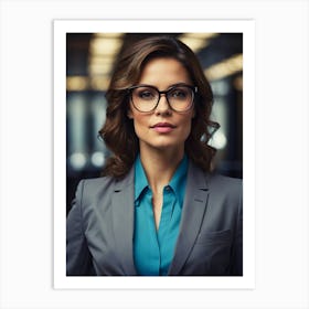 Business Woman In Glasses Art Print