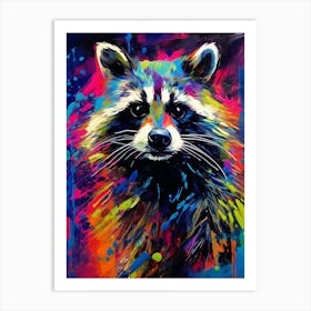 Raccoon Guardians Pop Art 3 Art Print