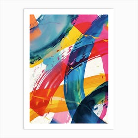 Rainbow Paint Brush Strokes Organic 9 Art Print