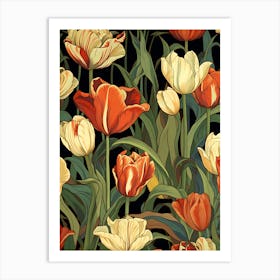 Tulips In The Garden Art Print