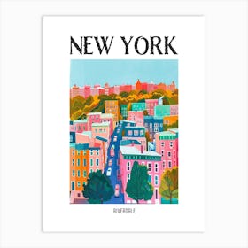 Riverdale New York Colourful Silkscreen Illustration 3 Poster Art Print