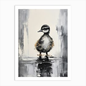Duckling Swimming In The River 3 Art Print