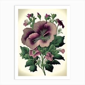 Petunia 3 Floral Botanical Vintage Poster Flower Art Print