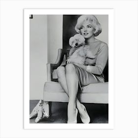 Actress Marilyn Monroe Holding Dog Art Print