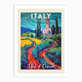 Val D Orcia Italy 4 Fauvist Painting Travel Poster Art Print