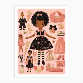 Vintage Paper Doll Kitsch 1 Art Print