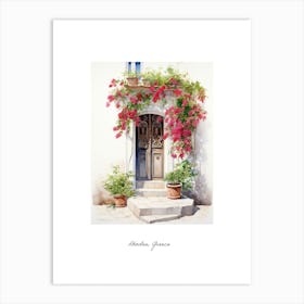 Rhodes, Greece   Mediterranean Doors Watercolour Painting 3 Poster Art Print